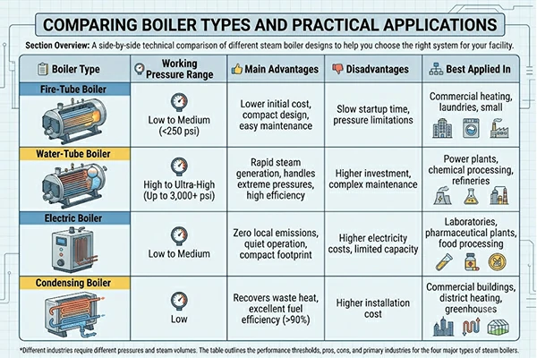 different types of steam boilers