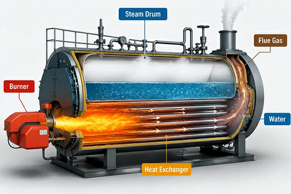 steam boiler structure diagram