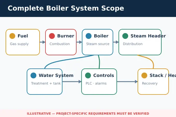 2 ton gas steam boiler and auxiliary equipment system